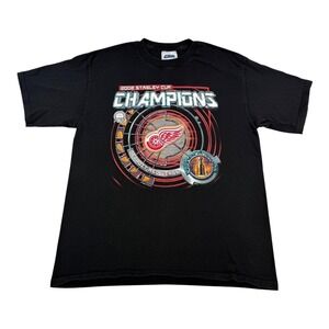 Vintage Detroit Red Wings Shirt Mens Large 2002 Stanley Cup Champions NHL 00s Te